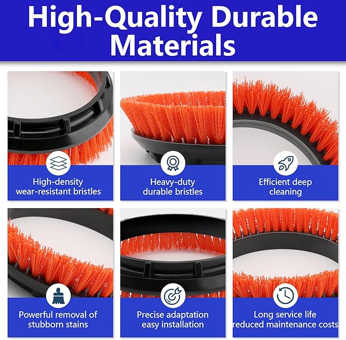 237047 Orange Commercial Tile and Resilient Floor Scrub Brush Replacement - Image 4