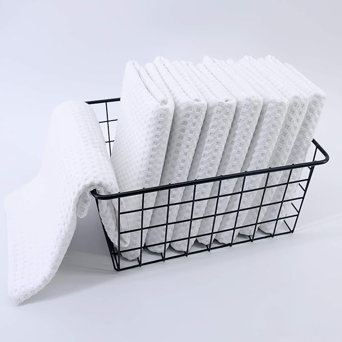 POLYTE Ultra Premium Microfiber Kitchen Dish Hand Towel Waffle Weave, 8 Pack - Image 4