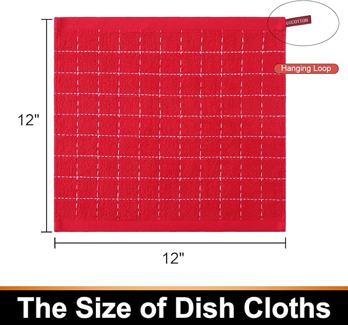 Mordimy 100% Cotton Terry Cloth Dish Cloths, Soft and Absorbent Checkered Dish - Image 5
