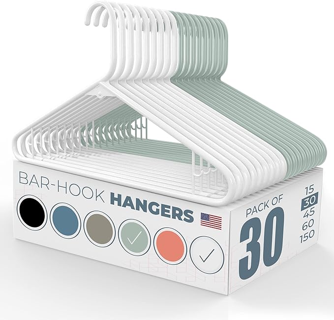 Neaties Plastic Hangers 30 Pack – Made in The USA – 6lb Capacity Standard by NeatiesHangers