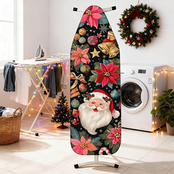 Nuxovilar Ironing Board Cover Christmas Santa Claus Pattern Polyester 15x54 - Image 2