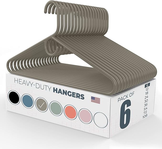 Neaties Heavy Duty Clothes Hangers 6 Pack – Made in The USA – 8lb Capacity by NeatiesHangers