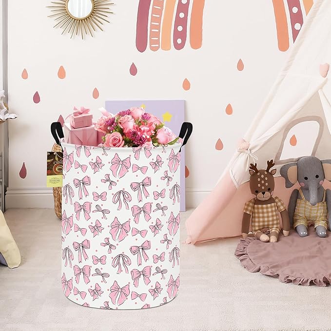 HUNRUNG Laundry Hamper, Large Canvas Fabric Lightweight Storage Basket Toy - Image 6