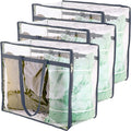 Clear Vinyl Zippered Storage Bags 40L Sturdy Storage Bags by Wappa+Home