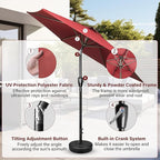 Simple Deluxe 9' Patio Umbrella Outdoor Table Market Yard Umbrella with Push Button Tilt/Crank - Image 3