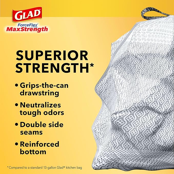 Glad Tall Kitchen Trash Bags 13 Gallon, MaxStrength Eucalyptus and Peppermint - Image 6