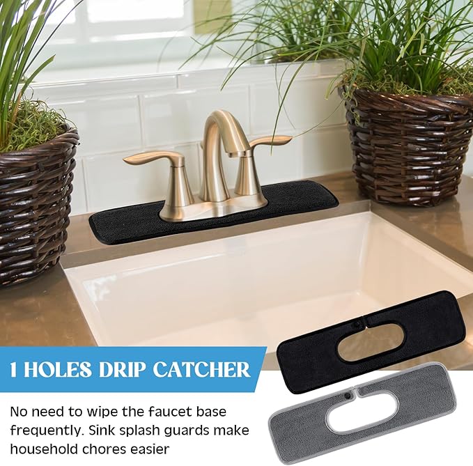 2 Pcs Faucet Mat for Kitchen Sink Splash Guard for Kitchen Sink Faucet Dish - Image 6