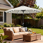ABCCANOPY 10FT Durable Solar Led Patio Umbrellas with 32LED Lights (Light Beige) - Image 8