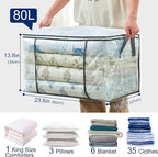 80L Clear Large Storage Bag, Clothes Storage Containers - Image 2