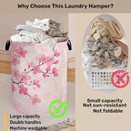 Pink Cherry Blossoms Laundry Basket - Image 3