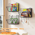 X-cosrack Metal Wire Basket Wall Mount, 3 Tier Wall Storage Organizer - Image 6