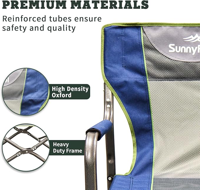 SUNNYFEEL Camping Directors Chair, Heavy Duty,Oversized Portable Folding Chair with Side Table, Pocket for Beach, Fishing,Trip,Picnic,Lawn,Concert Outdoor Foldable Camp Chairs - Image 5