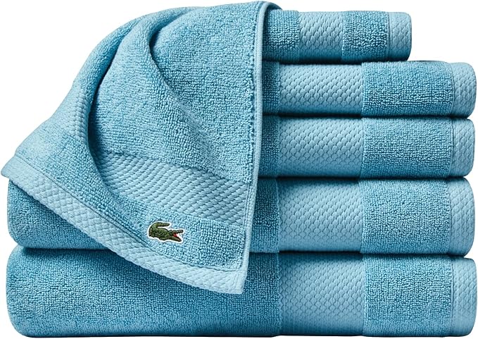 Lacoste Heritage Supima Cotton 6-Piece Towel Set, 2 Bath Towels, 2 Hand Towels by LACOSTE