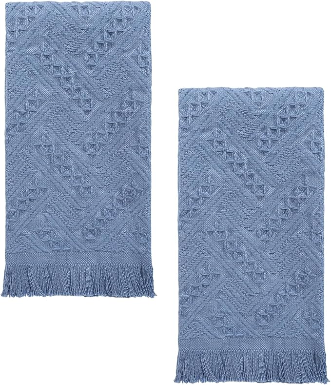 YoulerTex Luxury Decorative Hand Towels Bathroom: 2 Packs 14X30 100% Cotton by YoulerTex