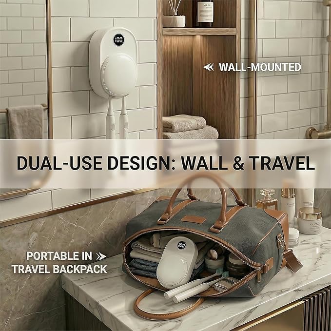 UV Toothbrush Sanitizer Holder Wall Mounted - Image 3