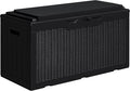 Greesum 100 Gallon Resin Deck Box Large Outdoor Storage with Cushions for Patio Furniture, Garden Tools, Pool Supplies, Weatherproof and UV Resistant, Lockable, Black by BuynowfromGreesum