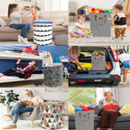 Waterproof Laundry Hamper Collapsible Laundry Basket Leather Handle Laundry Bag - Image 7