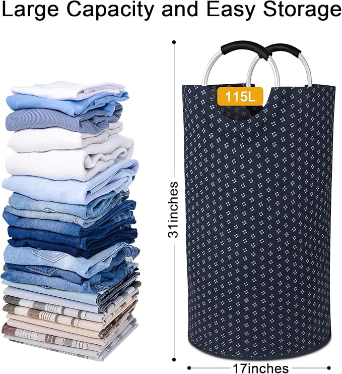 Dalykate Extra Large Laundry Basket 115L Collapsible Oxford Fabric Laundry - Image 3