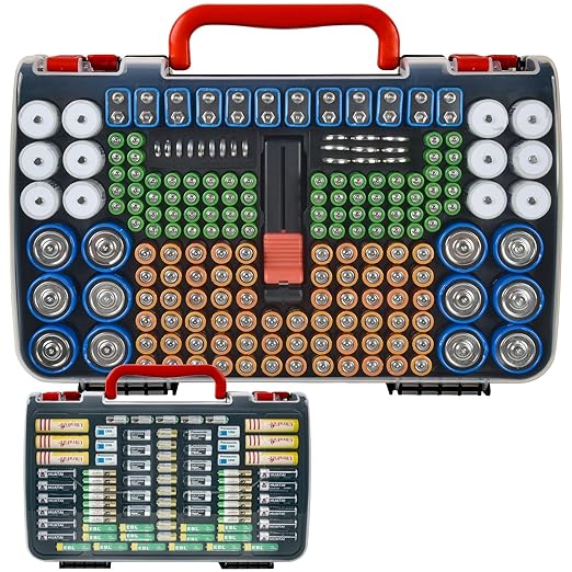 Double-Sided Battery Storage Organizer Case by FullcaseEasyLifeStorage