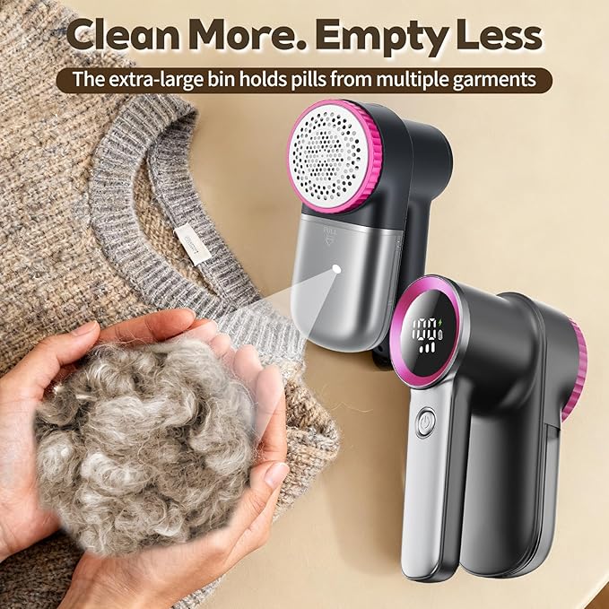 Rechargeable Fabric Shaver & Lint Remover, Electric Sweater Defuzzer - Image 7