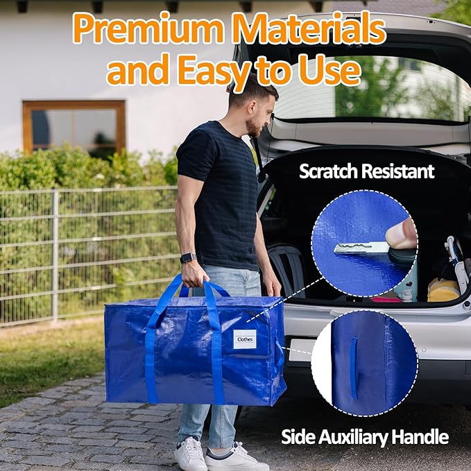 2 Pack Heavy Duty Storage Bags, Reinforced Handles and Zippers, Organizing Bags - Image 5