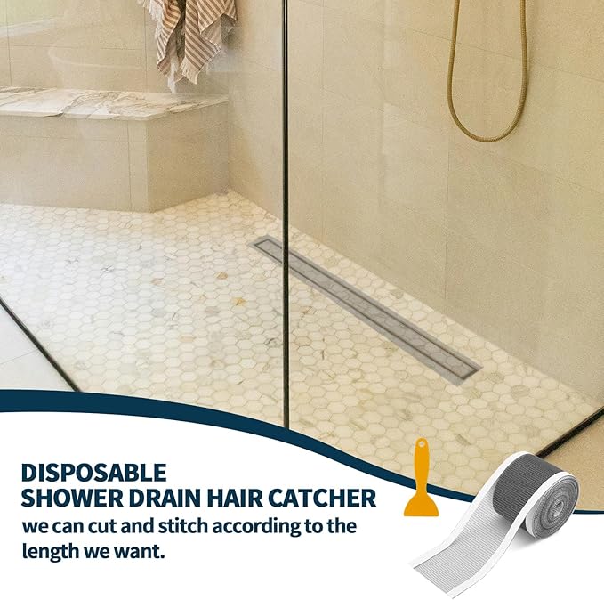 2 PCS 2.75 Inch x 33 FT Disposable Shower Drain Screen Self-Adhesive Stickers - Image 7