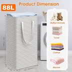 3 Pack Large Laundry Basket, Waterproof & Freestanding Laundry Hamper, - Image 2