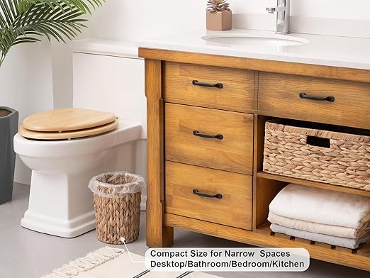 StorageWorks Wicker Waste Basket, Small Trash Can - Image 3