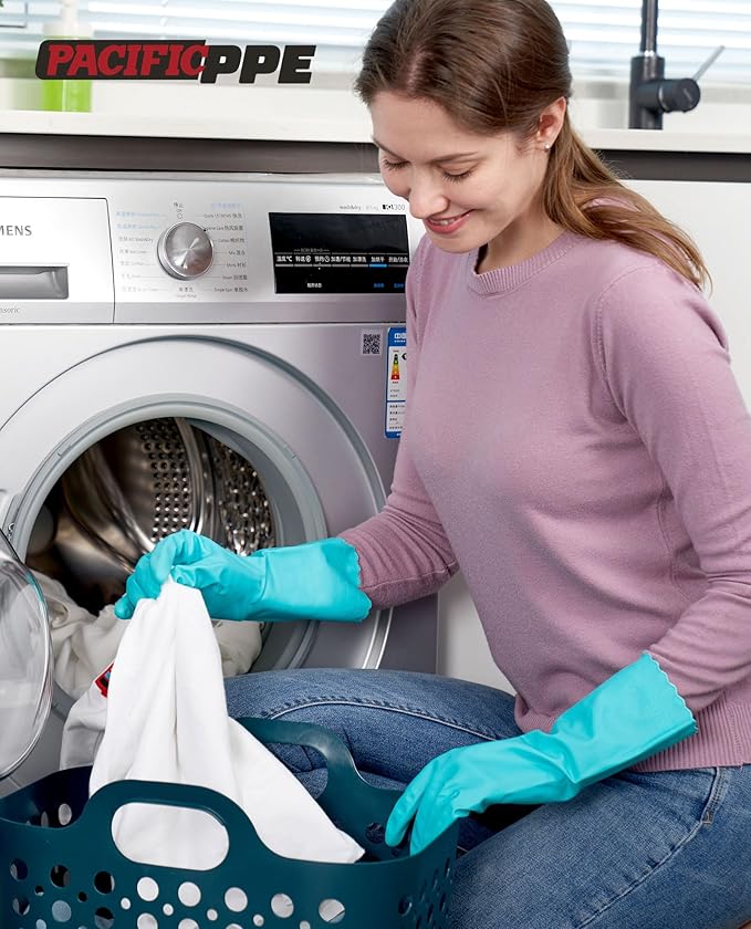 PACIFIC PPE Reusable Dishwashing Cleaning Rubber Gloves, Dish Washing Gloves - Image 7