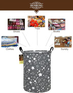 HUNRUNG Laundry Hamper, Large Canvas Fabric Lightweight Storage Basket Toy - Image 3