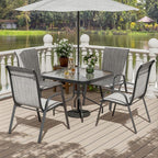 UDPATIO Patio Chairs Set of 4, Stackable Outdoor Dining Chairs with High Back, Breathable Textilene Fabric Outdoor Chair All Weather, 350LBS Capacity for Garden, Backyard (Light Grey) - Image 2