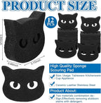 Tioncy 12 Pack Black Cat Sponges Bulk Dual Sided Scrubber Sponges Dishwashing - Image 3