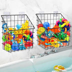 2 Pack Bath Toy Storage Organizer Basket, Large Metal Bathtub Toy Holder by Greentainer