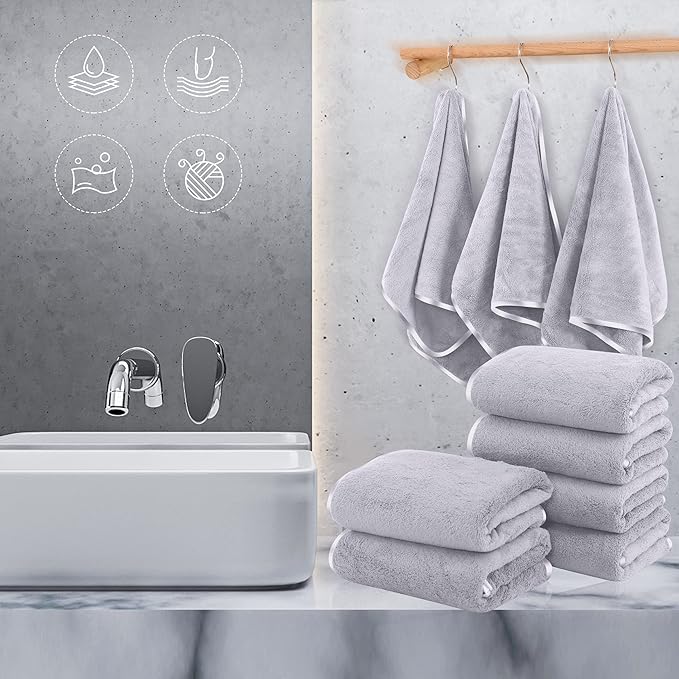 TENSTARS Silk Hemming Hand Towels - Image 3
