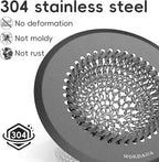 Bathtub Drain Hair Catcher: Fast Drainage Shower Version, Reversible 304 - Image 3