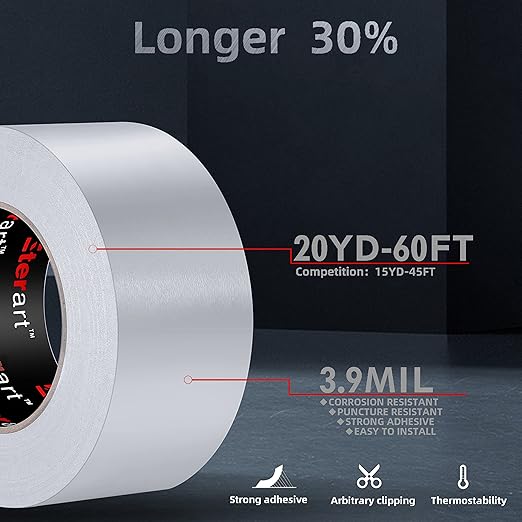 Aluminum Foil Duct Tape Heavy Duty, High Temperature Sealing and Patching - Image 2