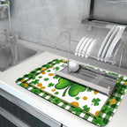 Happy St. Patrick's Day Green Dish Drying Mat 18 x 24 Inch - Image 5