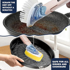 Dish Brush with Soap Dispenser Storage Set with 2 PCS Brush Refills & Holder - Image 2