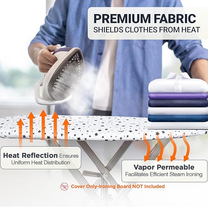 Ironing Board Cover and Pad 15"x54" Extra Thick Natural Cotton, Scorch and - Image 6