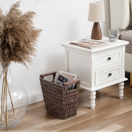 GRANNY SAYS Woven Trash Basket, Wicker Bathroom Trash Can - Image 8