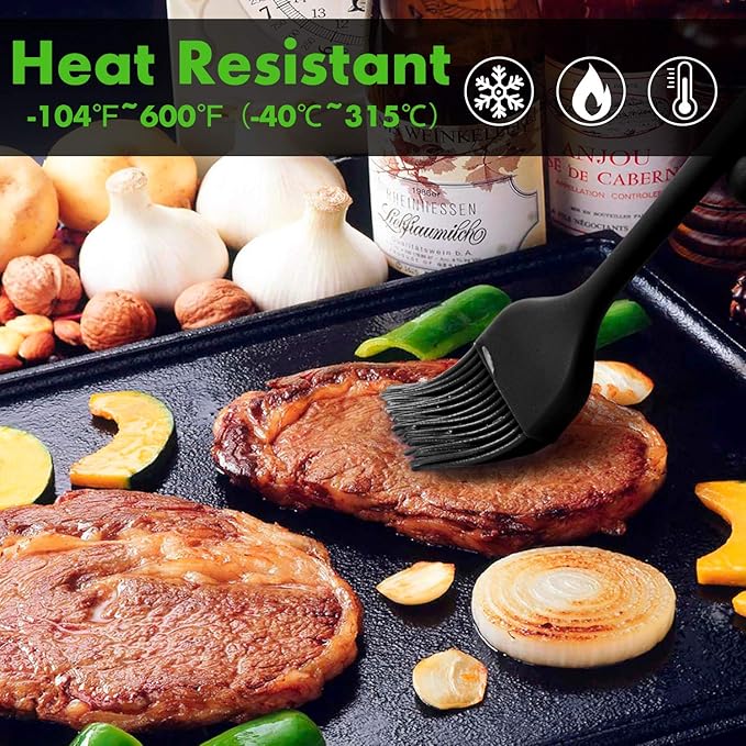 HOTEC 600℉ Heat Resistasnt Basting Brushes, BPA Free Silicone Pastry Brush - Image 5