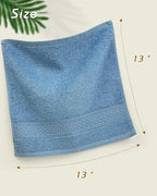 Cleanbear Pure Cotton Wash Cloths Face Cloths, 6 Colors per Set, 13 x 13 Inches - Image 3