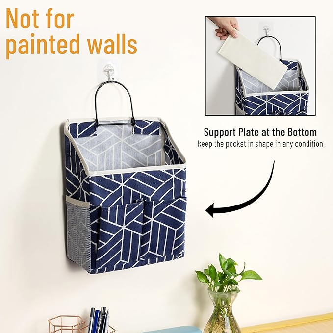 2pcs Wall Hanging Storage Bag, Small Door Closet Linen Fabric Pockets Organizer - Image 6