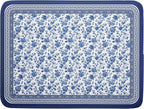 Blue Floral Branches Dish Drying Mat by Kawani