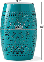 Christopher Knight Home Ruby Outdoor 12" Iron Side Table, Teal - Image 3
