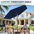 AreShark 7.5FT Patio Umbrella Table Market Umbrella with 6 Sturdy Ribs, Button Tilt/Crank Heavy-Duty Round Outdoor Umbrellas for Garden, Deck, Backyard,and Pool, Navy - Image 4