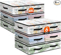 6 Pack Under Bed Storage Bags, 60L Foldable Clear Storage Containers by Unknown