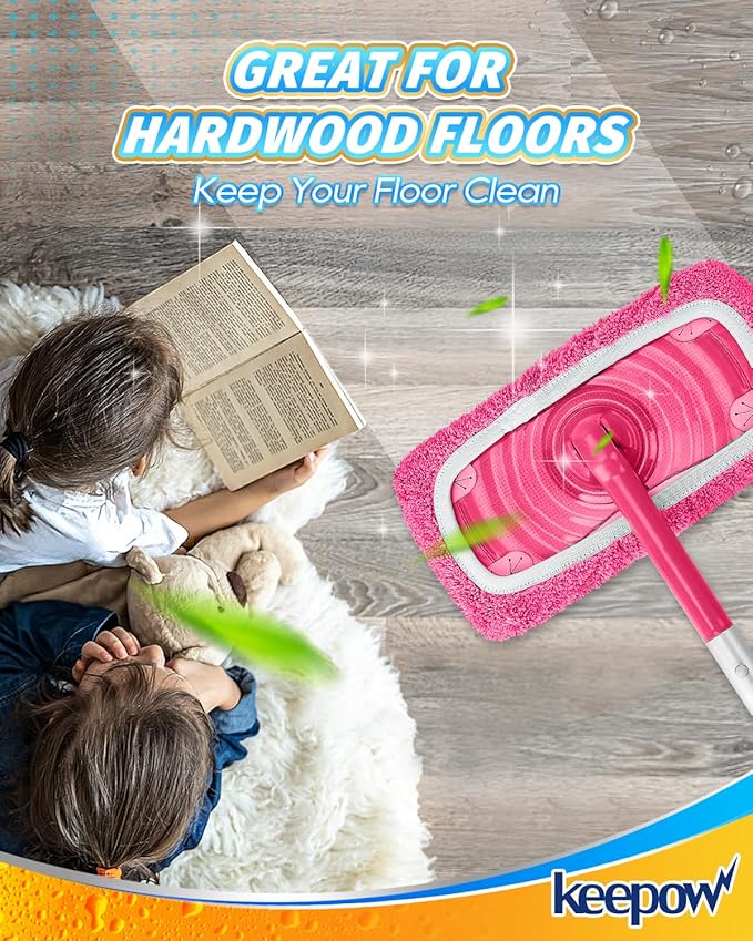 KEEPOW 4 Pack Reusable Mop Pads Compatible - Image 8