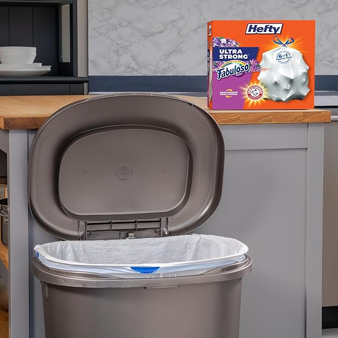 Hefty Ultra Strong 13 Gallon Trash Bags, Tall Kitchen Trash Bags 13 Gallon Size - Image 2