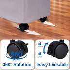 Slim Laundry Hamper with Lid and Wheels, Small Rolling Laundry Basket with - Image 4